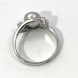 Pink Pearl & Cubic Zirconia Cocktail Ring – .925 Sterling Silver
