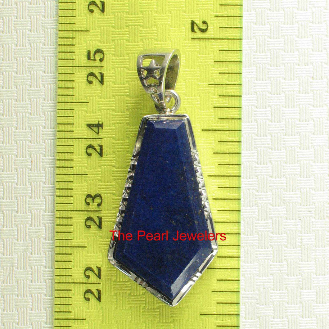 Petite Diamond Shaped Blue Lapis Pendant