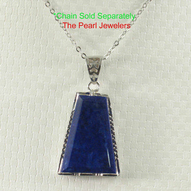 Petite Diamond Trapezoid Lapis Pendant