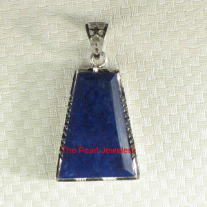 Petite Diamond Trapezoid Lapis Pendant