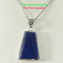 Load image into Gallery viewer, Petite Diamond Trapezoid Lapis Pendant