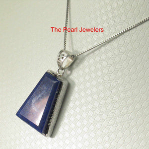 Petite Diamond Trapezoid Lapis Pendant