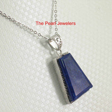 Load image into Gallery viewer, Petite Diamond Trapezoid Lapis Pendant