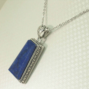 Petite Trapezoid Blue Lapis Lazuli Pendant