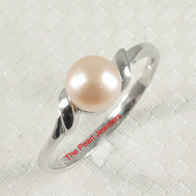 Load image into Gallery viewer, Solid Sterling Silver .925 Pink-Peach Freshwater Cultured Pearl Solitaire Ring