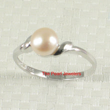 Load image into Gallery viewer, Solid Sterling Silver .925 Pink-Peach Freshwater Cultured Pearl Solitaire Ring