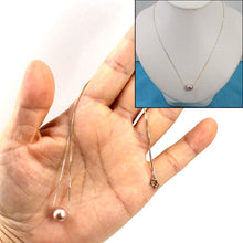 Load image into Gallery viewer, Pink Cultured Pearl Floating Necklace in 14k Gold