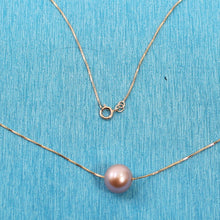 Load image into Gallery viewer, Pink Cultured Pearl Floating Necklace in 14k Gold