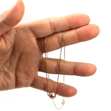 Load image into Gallery viewer, Pink Cultured Pearl Floating Necklace in 14k Gold