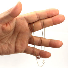 Load image into Gallery viewer, Pink Cultured Pearl Floating Necklace in 14k Gold