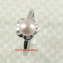 Load image into Gallery viewer, Solid Sterling Silver .925 Pink-Peach Freshwater Cultured Pearl &amp; CZ Accent Ring