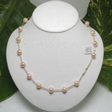 Load image into Gallery viewer, Pink Pearl &amp; 14k Yellow Gold Twist Tube Necklace