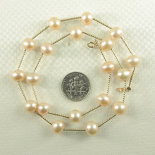 Load image into Gallery viewer, Pink Pearl &amp; 14k Yellow Gold Twist Tube Necklace