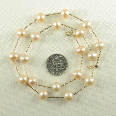 Pink Pearl & 14k Yellow Gold Twist Tube Necklace