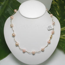 Load image into Gallery viewer, Pink Pearl &amp; 14k Yellow Gold Spiral Tube Necklace