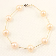 Load image into Gallery viewer, 14k Yellow Gold Twist Tube Pink Cultured Pearl Bracelet