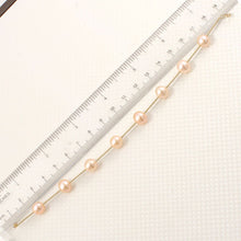 Load image into Gallery viewer, 14k Yellow Gold Twist Tube Pink Cultured Pearl Bracelet