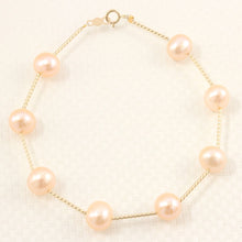Load image into Gallery viewer, 14k Yellow Gold Twist Tube Pink Cultured Pearl Bracelet