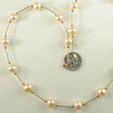 Load image into Gallery viewer, Pink Freshwater Pearl &amp; 14k Gold Twist Tube Necklace