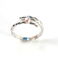 Load image into Gallery viewer, Solid Sterling Silver .925 Pink Freshwater Cultured Pearl Wheat-Style Adjustable Ring