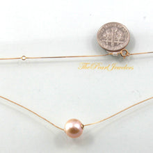 Load image into Gallery viewer, AAA Pink Pearl Slider Necklace on 14k Yellow Gold