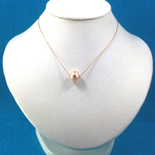 Load image into Gallery viewer, AAA Pink Pearl Slider Necklace on 14k Yellow Gold