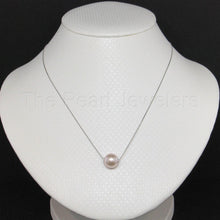 Load image into Gallery viewer, AAA Pink Pearl Slider Necklace on 14k White Gold
