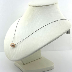 AAA Pink Pearl Slider Necklace on 14k White Gold