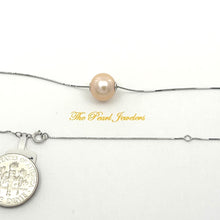 Load image into Gallery viewer, AAA Pink Pearl Slider Necklace on 14k White Gold