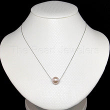 Load image into Gallery viewer, AAA Pink Pearl Slider Necklace on 14k White Gold