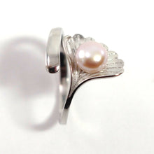 Load image into Gallery viewer, Silver .925 Pink-Lavender Freshwater Cultured Pearl Shell-Style Adjustable Ring