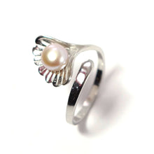 Load image into Gallery viewer, Silver .925 Pink-Lavender Freshwater Cultured Pearl Shell-Style Adjustable Ring