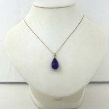 Load image into Gallery viewer, Raindrop Lavender Jade 14k Solid Yellow Gold Pendant Necklace