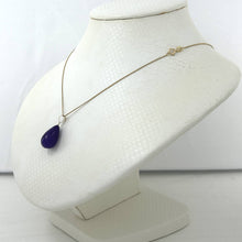 Load image into Gallery viewer, Raindrop Lavender Jade 14k Solid Yellow Gold Pendant Necklace