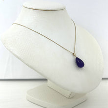 Load image into Gallery viewer, Raindrop Lavender Jade 14k Solid Yellow Gold Pendant Necklace
