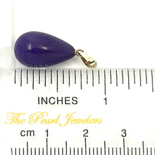 Load image into Gallery viewer, Raindrop Lavender Jade 14k Solid Yellow Gold Pendant Necklace