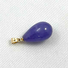 Load image into Gallery viewer, Raindrop Lavender Jade 14k Solid Yellow Gold Pendant Necklace