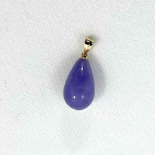 Load image into Gallery viewer, Raindrop Lavender Jade 14k Solid Yellow Gold Pendant Necklace