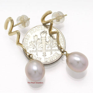 AAA 7.5–8 mm High Luster Lavender Cultured Pearl Raindrop Earrings