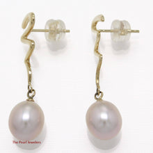 Load image into Gallery viewer, AAA 7.5–8 mm High Luster Lavender Cultured Pearl Raindrop Earrings