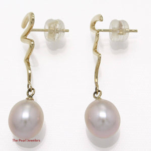 AAA 7.5–8 mm High Luster Lavender Cultured Pearl Raindrop Earrings
