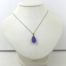 Load image into Gallery viewer, Raindrop Purple Jade 14k Solid Yellow Gold Pendant Necklace