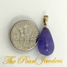 Load image into Gallery viewer, Raindrop Purple Jade 14k Solid Yellow Gold Pendant Necklace