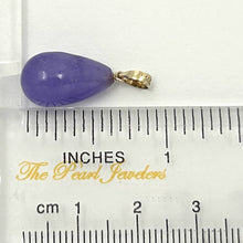 Load image into Gallery viewer, Raindrop Purple Jade 14k Solid Yellow Gold Pendant Necklace
