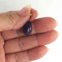 Load image into Gallery viewer, Raindrop Purple Jade 14k Solid Yellow Gold Pendant Necklace