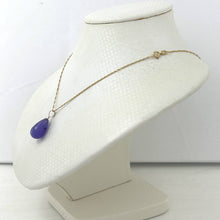 Load image into Gallery viewer, Raindrop Purple Jade 14k Solid Yellow Gold Pendant Necklace