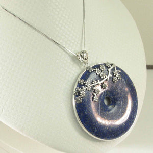 Real 57 mm Blue Lapis Lazuli Pendant Necklace