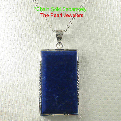 Blue Lapis Lazuli Rectangle Pendant Necklace