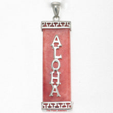 Load image into Gallery viewer, Red Jade Rectangle “Aloha” Pendant