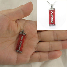 Load image into Gallery viewer, Red Jade Rectangle “Aloha” Pendant